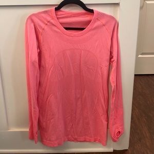 Lululemon Long Sleeve Swiftly bring coral/pink
